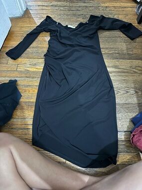 Sarah LA Ruched Long-Sleeve Wrap Dress